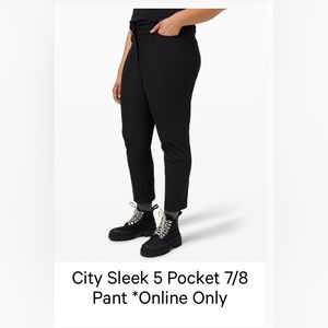 Lululemon City Sleek 5 Pocket Pant 7/8 Online Exclusive